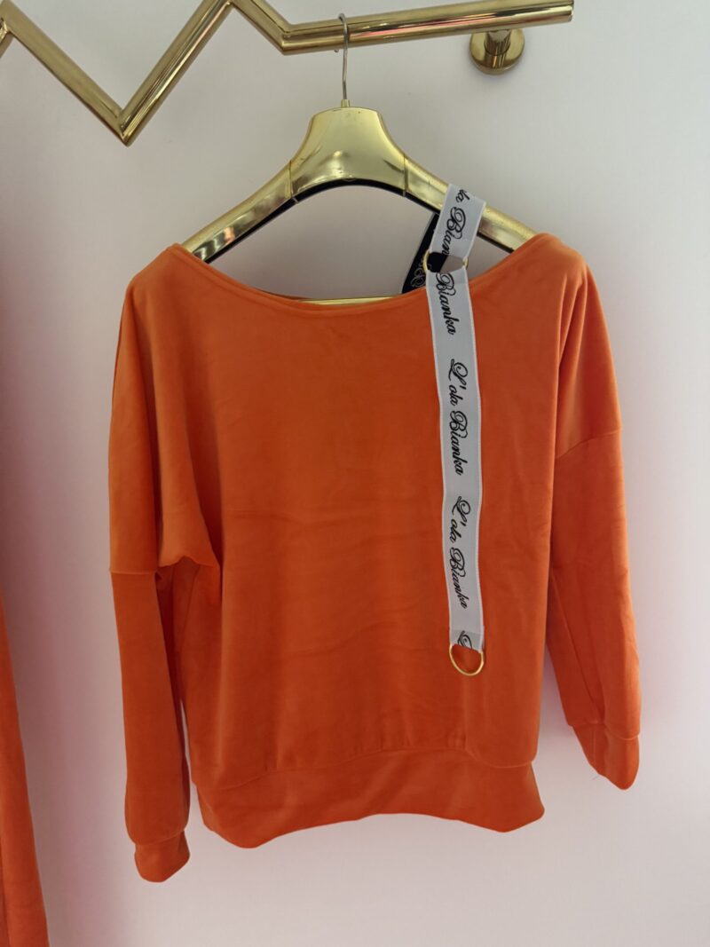 Dres Lola Bianka dres welurowy pomarańczowy komplet - obrazek 6