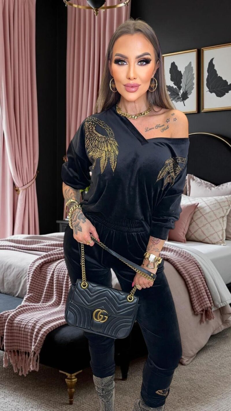 Dres Lola Bianka dres welurowy czarny Lola Bianka - obrazek 2