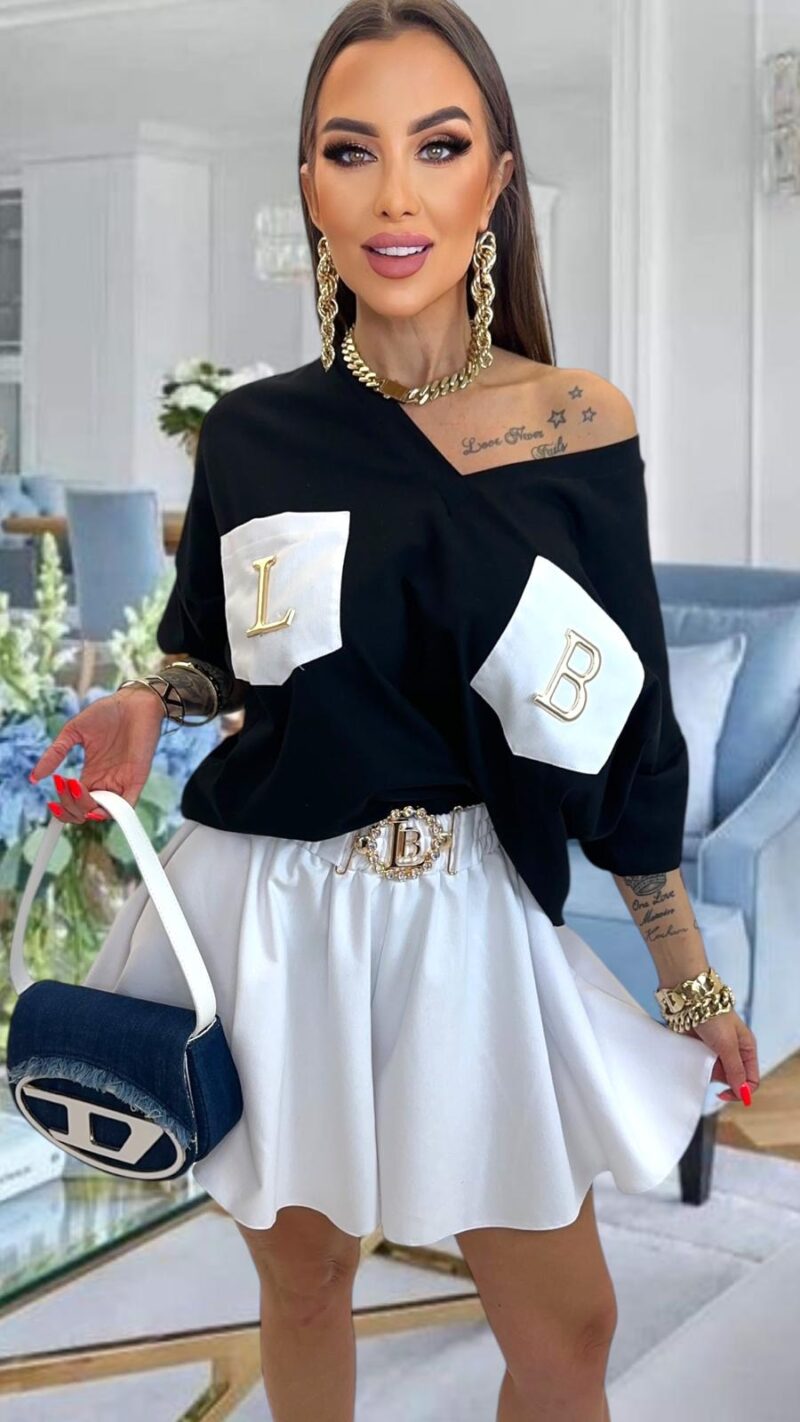 Komplet Lola Bianka bluzka spodenki oversize - obrazek 3