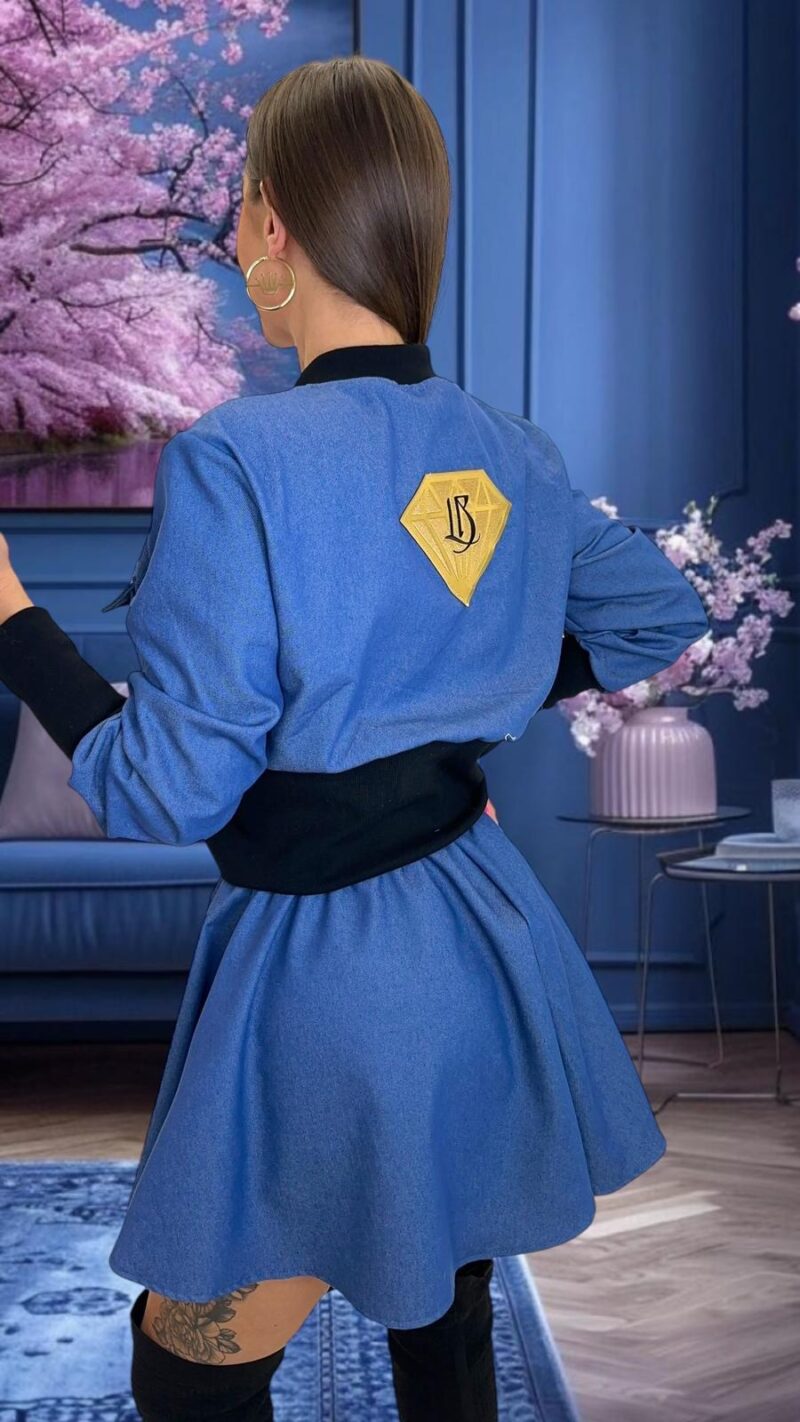 Komplet dżinsowy Lola Bianka spodenki bluza - obrazek 3