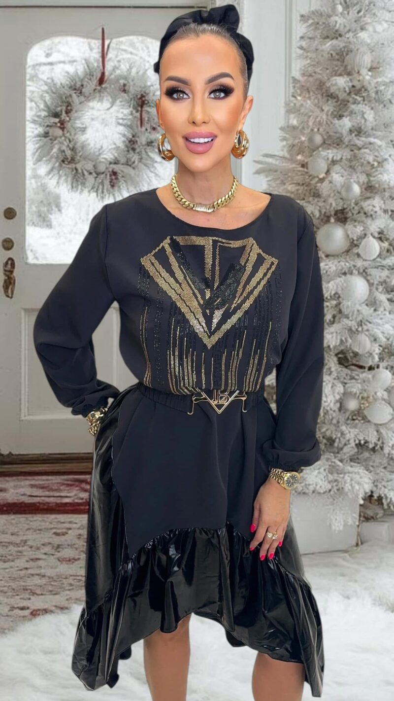 Sukienka Lola Bianka sukienka czarna oversize - obrazek 2