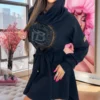 Sukienka Lola Bianka sukienka czarna oversize tunika - obrazek 4
