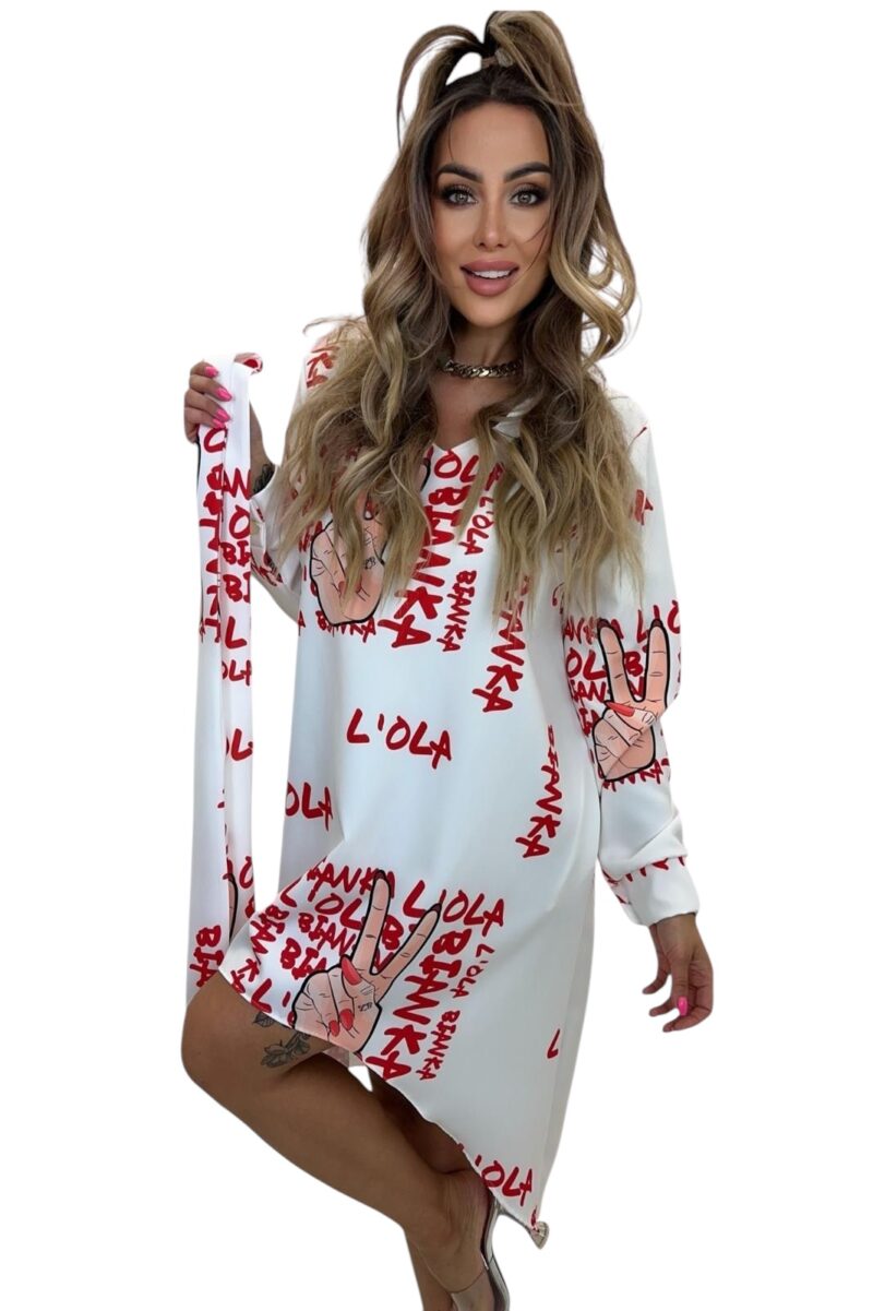 Sukienka Lola Bianka tunika luźna oversize z paskiem