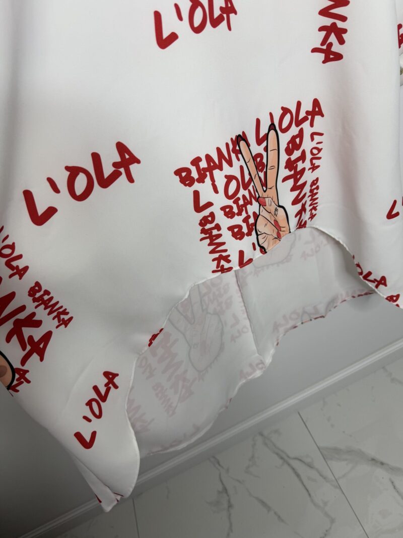 Sukienka Lola Bianka tunika luźna oversize z paskiem - obrazek 5