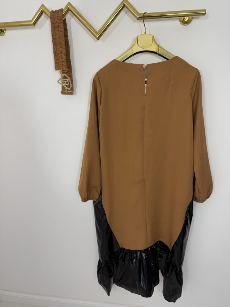 Sukienka Lola Bianka tunika oversize brązowa sukienka - obrazek 8