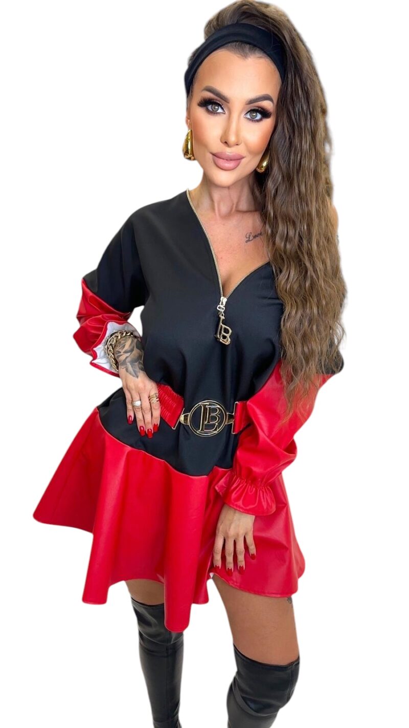 Sukienka Lola Bianka Tunika Z Ekoskorka Lb