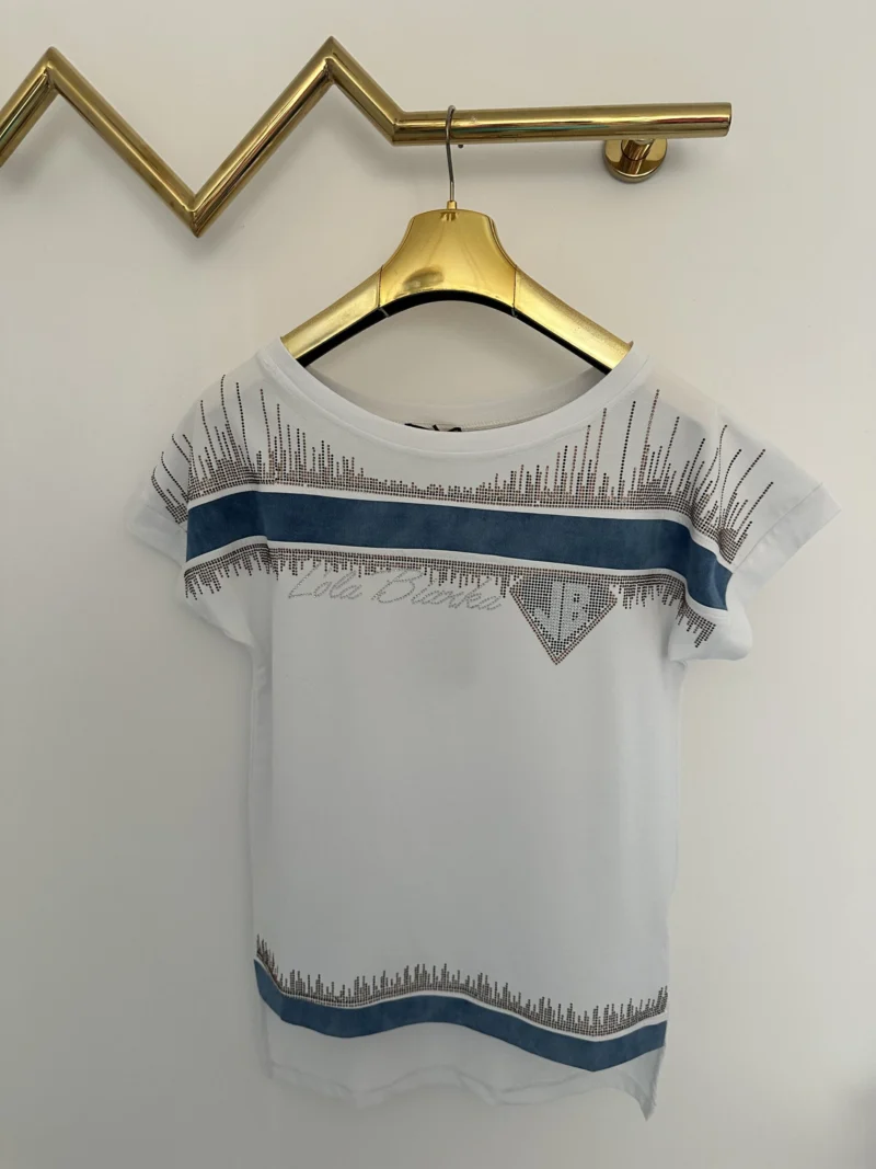 Bluzka Lola Bianka tshirt biały z krótkim rękawem - obrazek 5