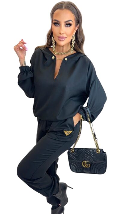 Komplet Lola Bianka czarny dres elegancki