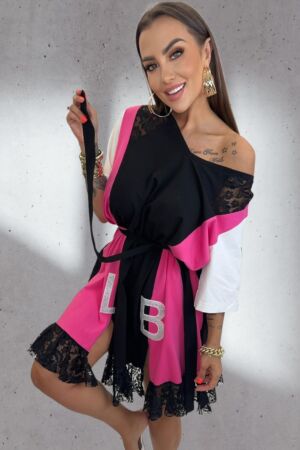 Sukienka Lola Bianka tunika z paskiem oversize