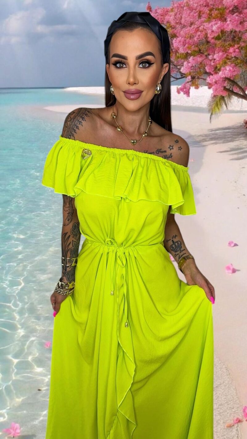 Sukienka Lola Bianka sukienka letnia hiszpanka długa neon - obrazek 4