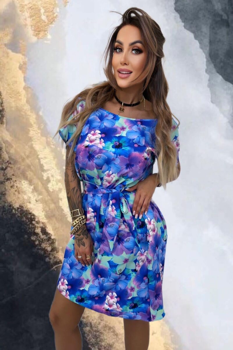 Sukienka Lola Bianka sukienka letnia tunika z odkrytymi plecami - obrazek 10