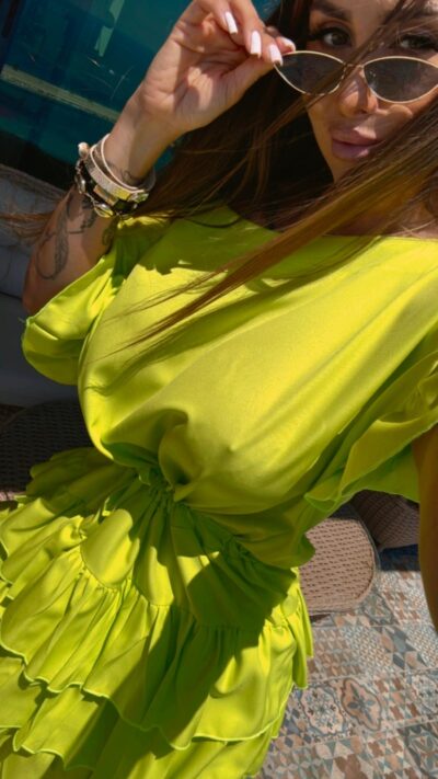 Sukienka Lola Bianka sukienka letnia oversize limonka