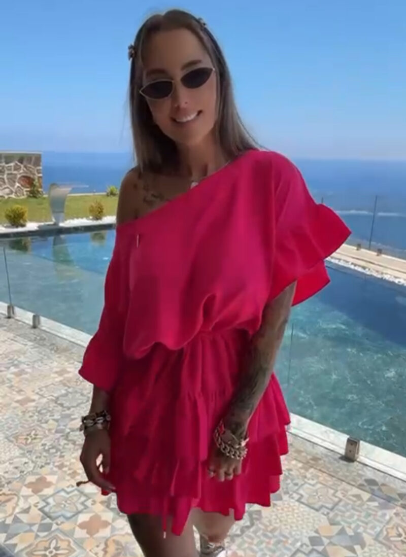 Sukienka Lola Bianka sukienka letnia oversize różowa - obrazek 4