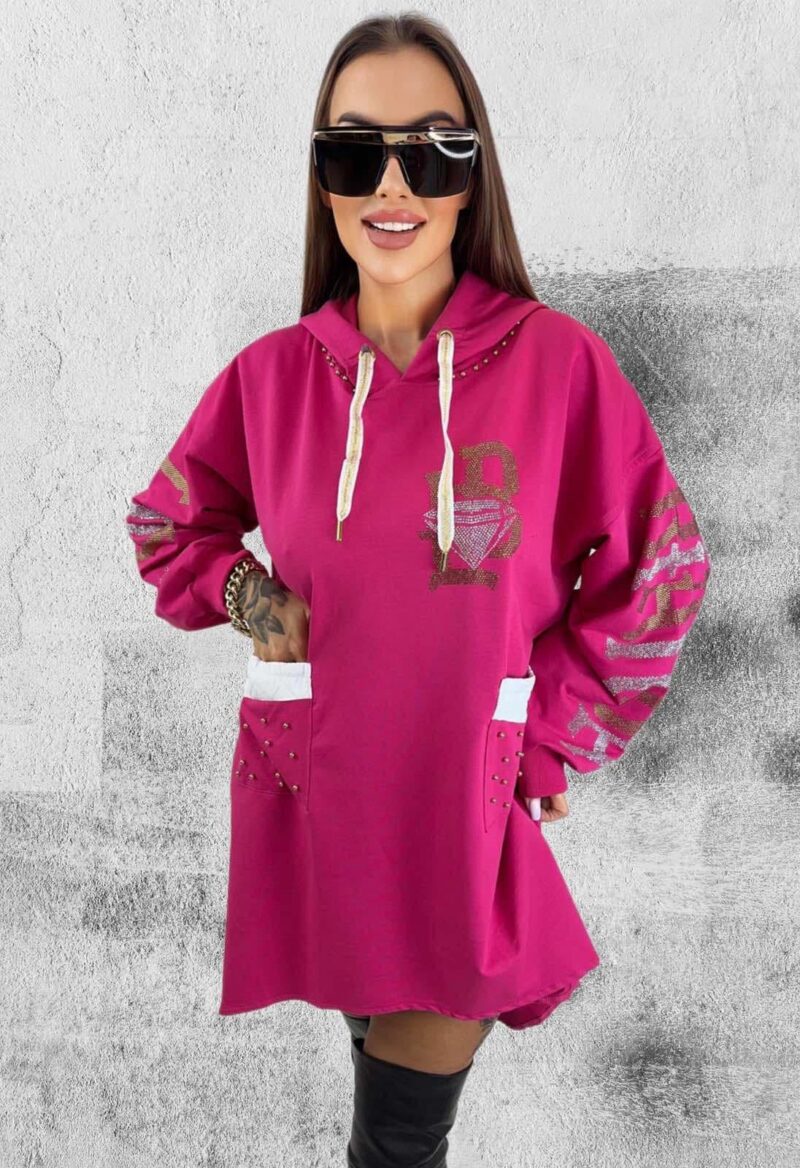 Sukienka Lola Bianka tunika dresowa luźna bluza - obrazek 8