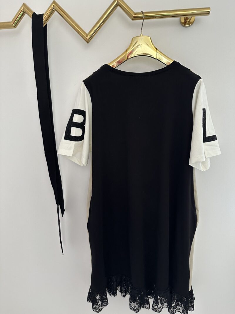 Sukienka Lola Bianka tunika oversize z paskiem - obrazek 7